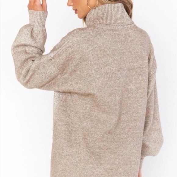 Show Me Your Mumu > Chester Turtleneck Sweater Dress Oatmeal Knit Extra Small - Picture 7 of 13